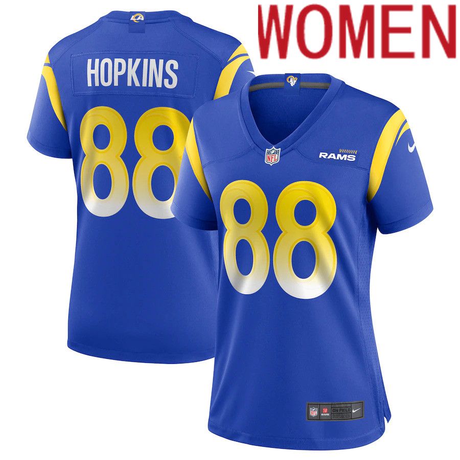 Cheap Women Los Angeles Rams 88 Brycen Hopkins Nike Royal Game NFL Jersey